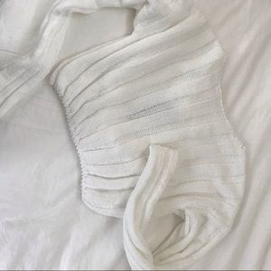 White Chenille Crop Sweater